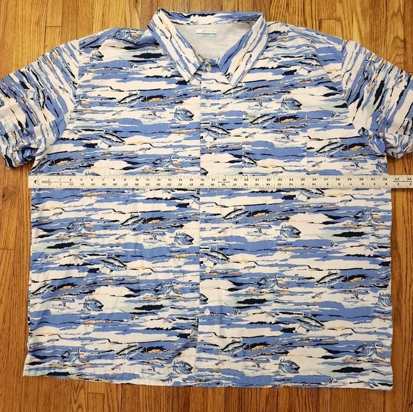 Columbia PFG Mens Button Down Shirt Size 5XL Blue Fishing - Picture 5 of 8